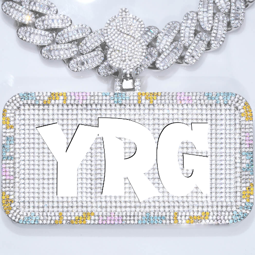 CUSTOM LETTER NECKLACE 3D COLORFUL SQUARE
