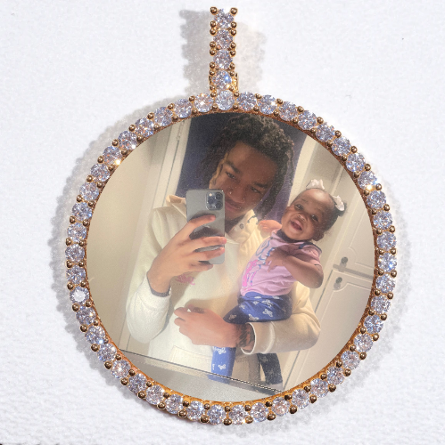 LARGE 3D CIRCLE CUSTOM PICTURE PENDANT