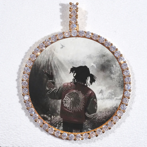 LARGE 3D CIRCLE CUSTOM PICTURE PENDANT