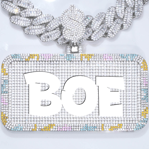 CUSTOM LETTER NECKLACE 3D COLORFUL SQUARE