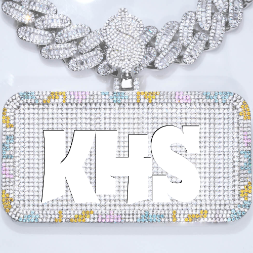 CUSTOM LETTER NECKLACE 3D COLORFUL SQUARE