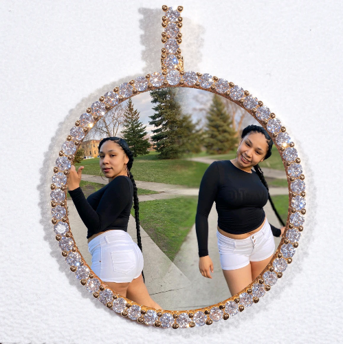 LARGE 3D CIRCLE CUSTOM PICTURE PENDANT
