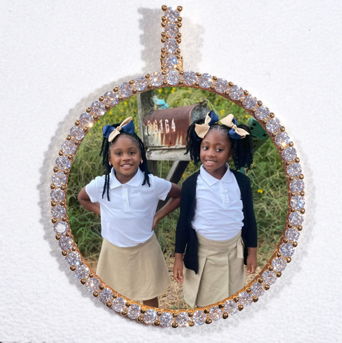 LARGE 3D CIRCLE CUSTOM PICTURE PENDANT