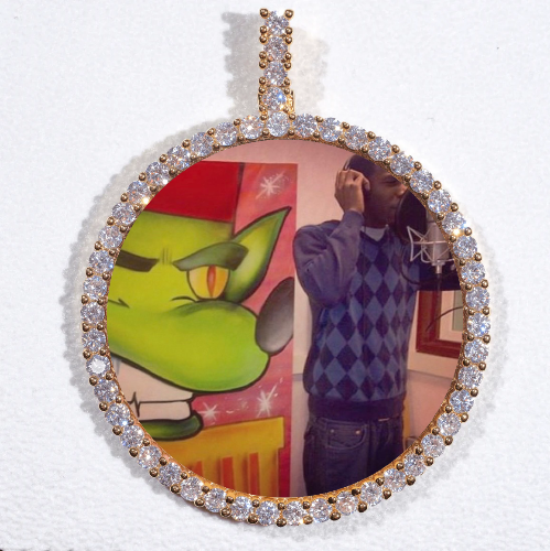 LARGE 3D CIRCLE CUSTOM PICTURE PENDANT