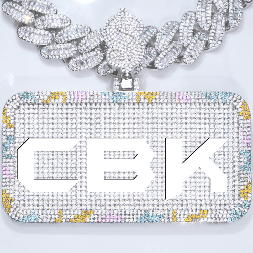 CUSTOM LETTER NECKLACE 3D COLORFUL SQUARE