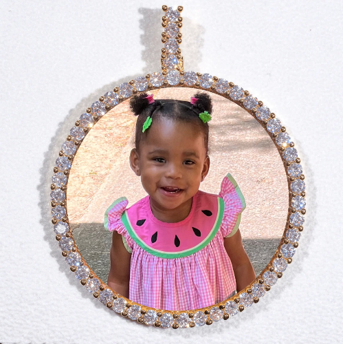 LARGE 3D CIRCLE CUSTOM PICTURE PENDANT