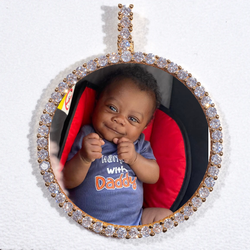 LARGE 3D CIRCLE CUSTOM PICTURE PENDANT
