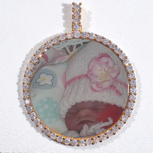 LARGE 3D CIRCLE CUSTOM PICTURE PENDANT
