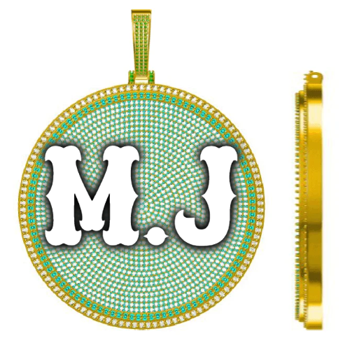 CUSTOM LETTER NECKLACE 3D BIG DISC