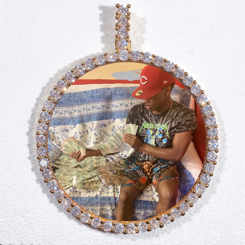 LARGE 3D CIRCLE CUSTOM PICTURE PENDANT