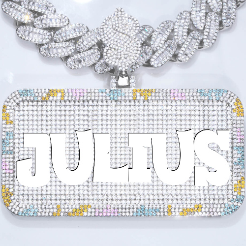 CUSTOM LETTER NECKLACE 3D COLORFUL SQUARE