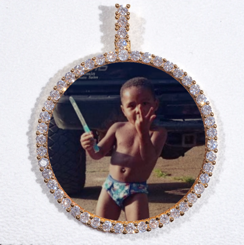 LARGE 3D CIRCLE CUSTOM PICTURE PENDANT