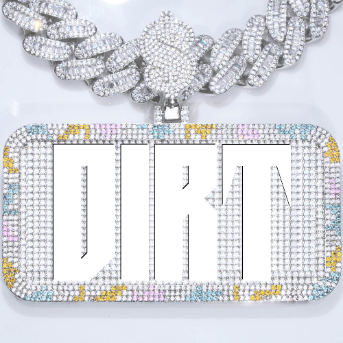 CUSTOM LETTER NECKLACE 3D COLORFUL SQUARE
