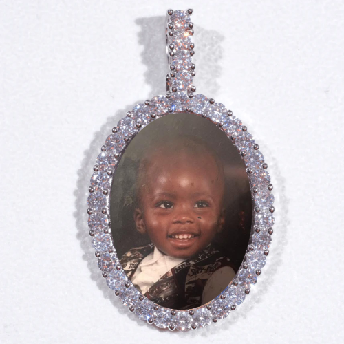 Large 3D Oval Custom Picture Pendant