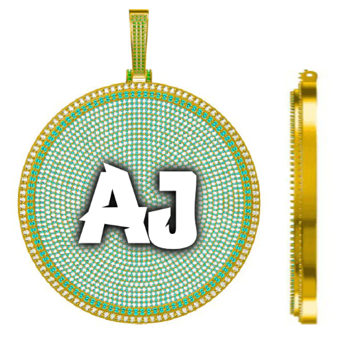 CUSTOM LETTER NECKLACE 3D BIG DISC