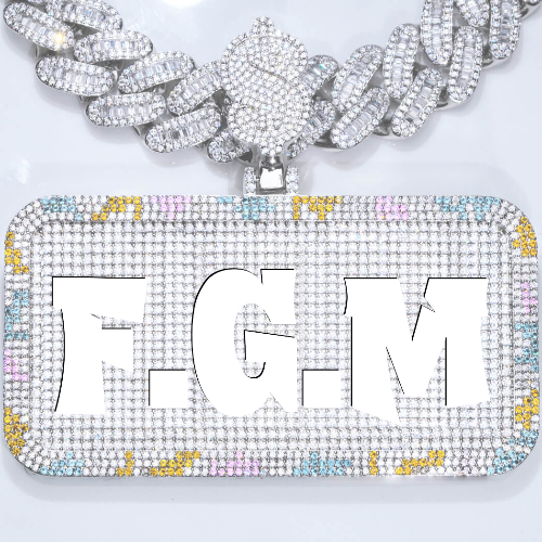 CUSTOM LETTER NECKLACE 3D COLORFUL SQUARE