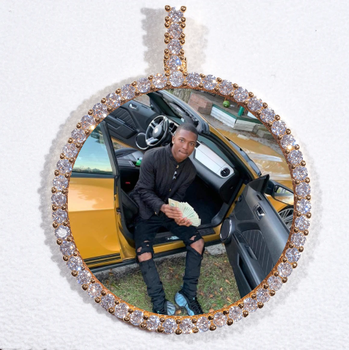 LARGE 3D CIRCLE CUSTOM PICTURE PENDANT