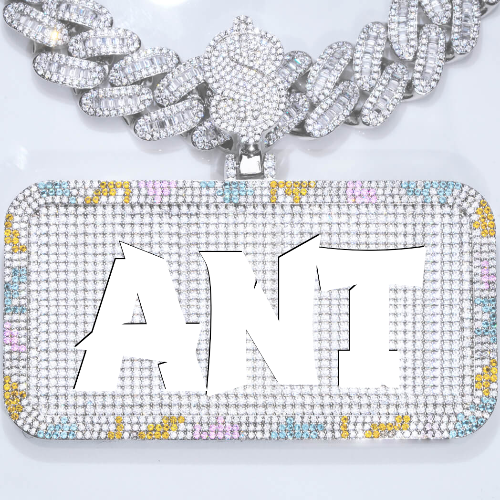 CUSTOM LETTER NECKLACE 3D COLORFUL SQUARE