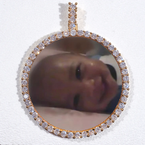 LARGE 3D CIRCLE CUSTOM PICTURE PENDANT