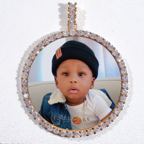 LARGE 3D CIRCLE CUSTOM PICTURE PENDANT