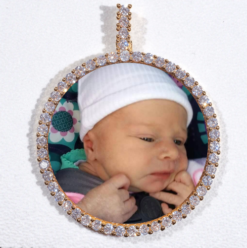 LARGE 3D CIRCLE CUSTOM PICTURE PENDANT
