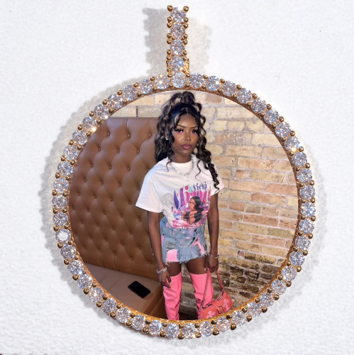 LARGE 3D CIRCLE CUSTOM PICTURE PENDANT