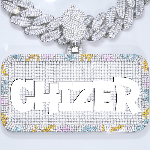 CUSTOM LETTER NECKLACE 3D COLORFUL SQUARE