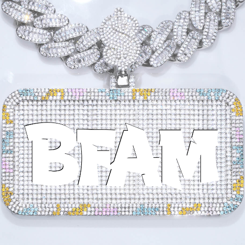CUSTOM LETTER NECKLACE 3D COLORFUL SQUARE