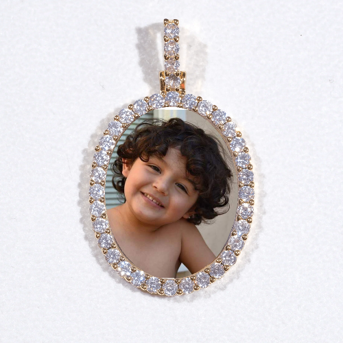 3D Oval Custom Picture Pendant