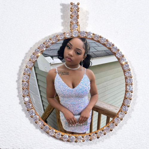 LARGE 3D CIRCLE CUSTOM PICTURE PENDANT