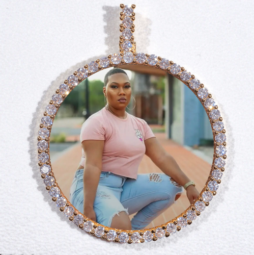 LARGE 3D CIRCLE CUSTOM PICTURE PENDANT