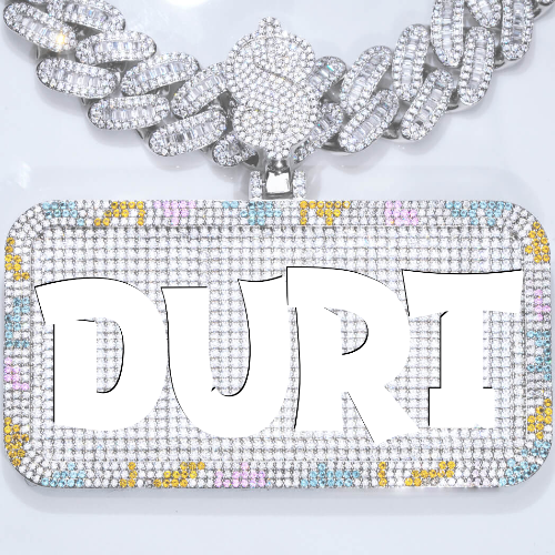 CUSTOM LETTER NECKLACE 3D COLORFUL SQUARE