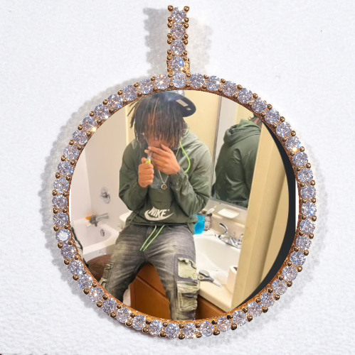 LARGE 3D CIRCLE CUSTOM PICTURE PENDANT