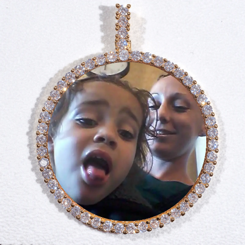 LARGE 3D CIRCLE CUSTOM PICTURE PENDANT