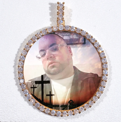 LARGE 3D CIRCLE CUSTOM PICTURE PENDANT