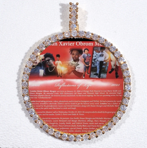 LARGE 3D CIRCLE CUSTOM PICTURE PENDANT