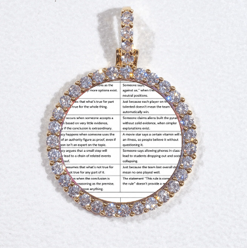 3D CIRCLE CUSTOM PICTURE PENDANT SMALL SIZE