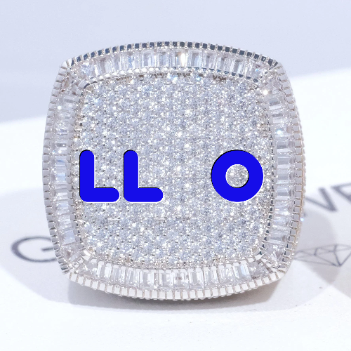 CUSTOM LETTER 3D ICED RING