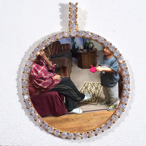 LARGE 3D CIRCLE CUSTOM PICTURE PENDANT