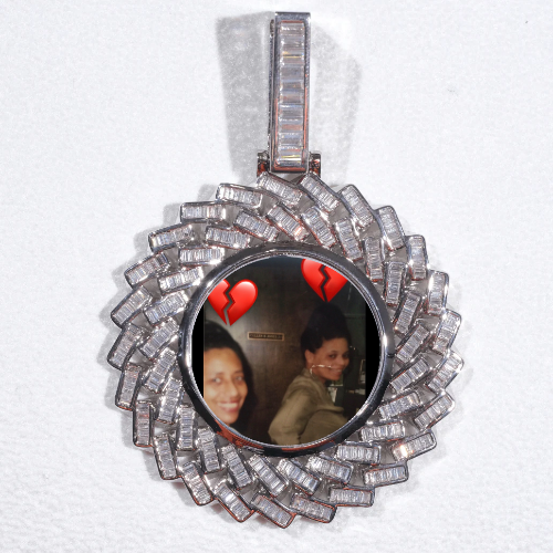 Large 3D Baguette Custom Picture Pendant