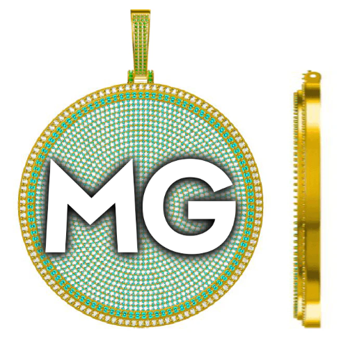 CUSTOM LETTER NECKLACE 3D BIG DISC