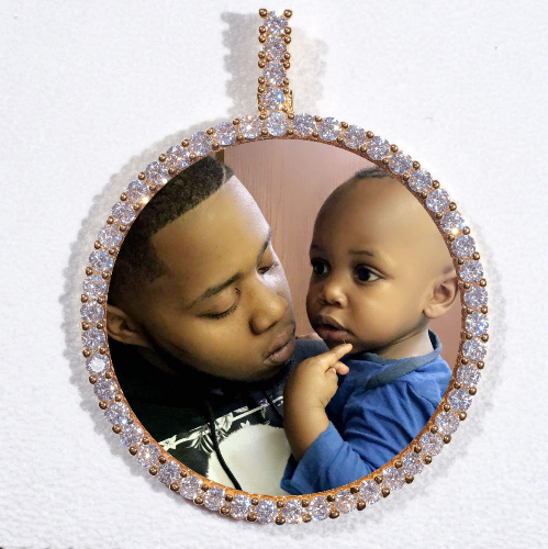 LARGE 3D CIRCLE CUSTOM PICTURE PENDANT