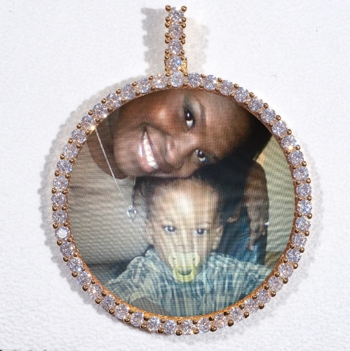 LARGE 3D CIRCLE CUSTOM PICTURE PENDANT