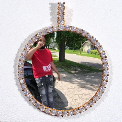 LARGE 3D CIRCLE CUSTOM PICTURE PENDANT
