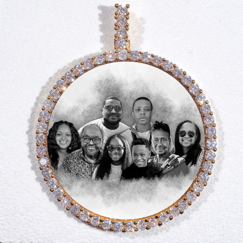 LARGE 3D CIRCLE CUSTOM PICTURE PENDANT
