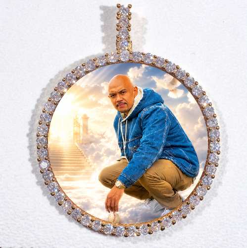 LARGE 3D CIRCLE CUSTOM PICTURE PENDANT