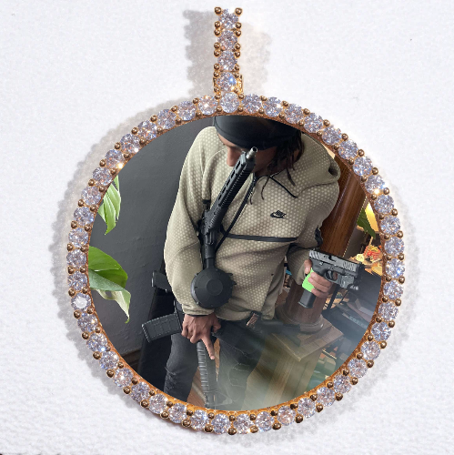 LARGE 3D CIRCLE CUSTOM PICTURE PENDANT