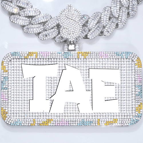 CUSTOM LETTER NECKLACE 3D COLORFUL SQUARE