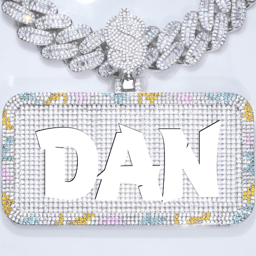CUSTOM LETTER NECKLACE 3D COLORFUL SQUARE