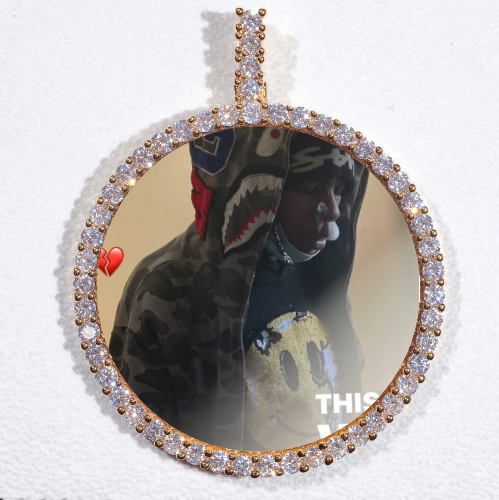 LARGE 3D CIRCLE CUSTOM PICTURE PENDANT